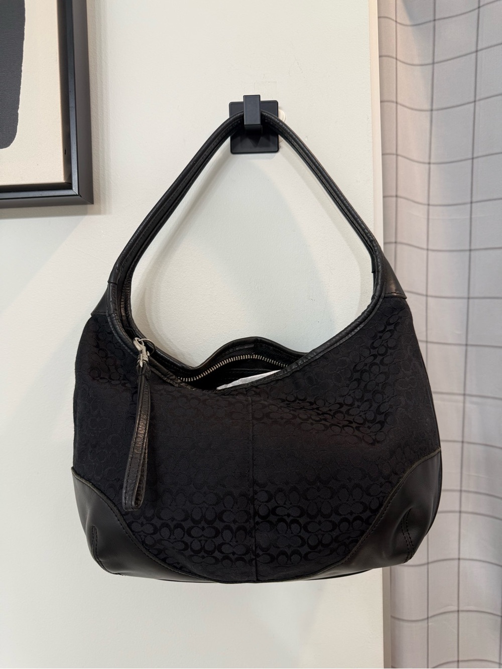 RARE! Coach (2002) Signature Canvas Ergo Shoulder Bag- Black
